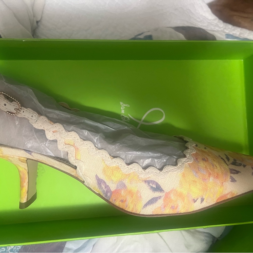 Sam Edelman Bianca Sling Floral Heels- New in Box. Tried on Only